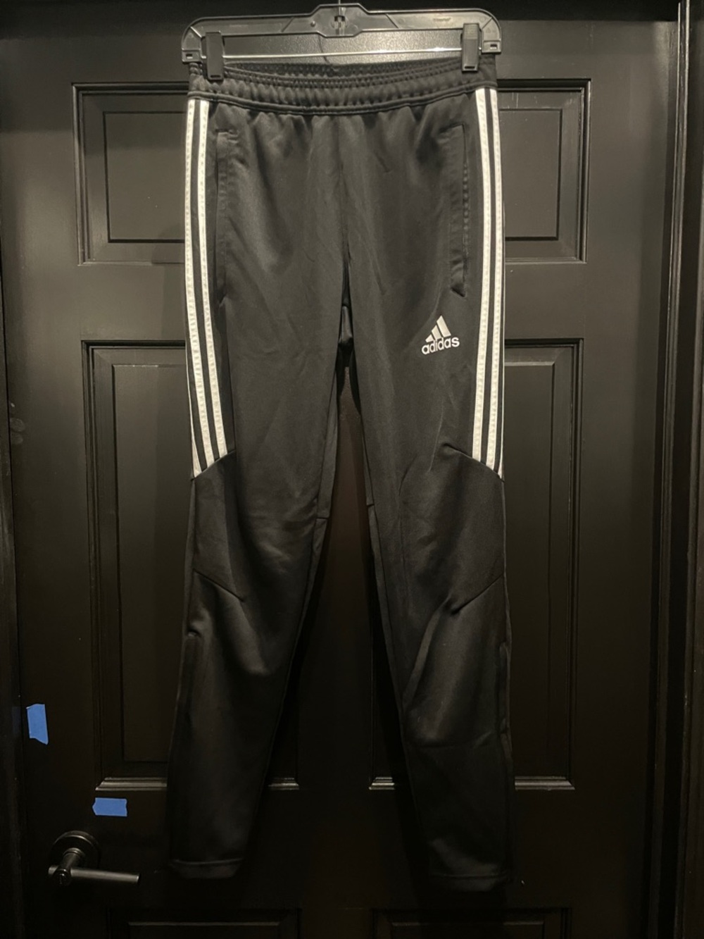 Adidas Black Three-Stripe Track Pants